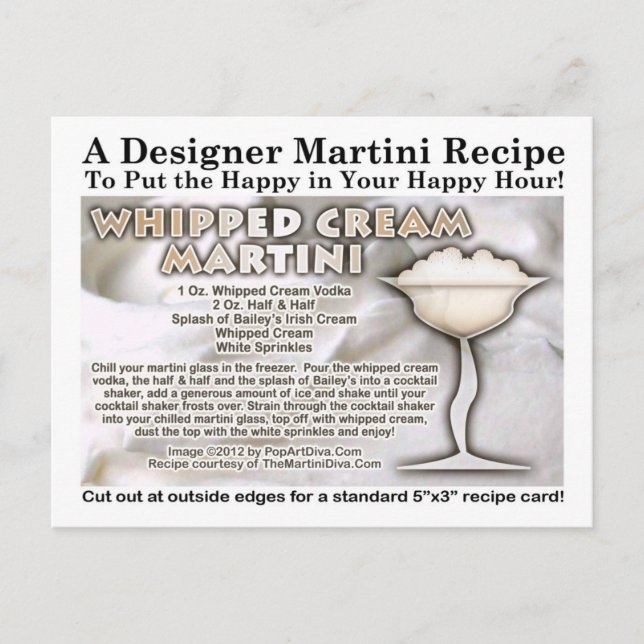 Carte postale Recette de Martini à la crème humide (Devant)