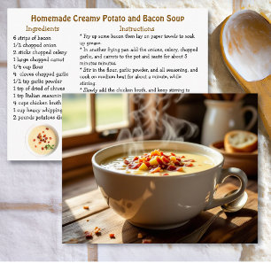 Carte Postale Recette de soupe maison crémeuse aux pommes de ter