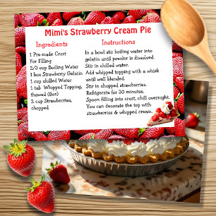 Carte Postale Recette de tarte à la crème de fraise de Mimi