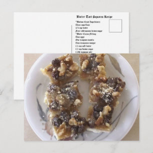 Carte Postale Recette de tarte au beurre
