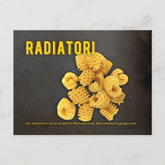 Carte Postale Recette du restaurant italien Radiatori