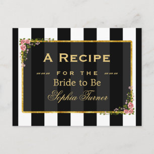 Carte Postale Recette élégante Fête des mariées florale d'or