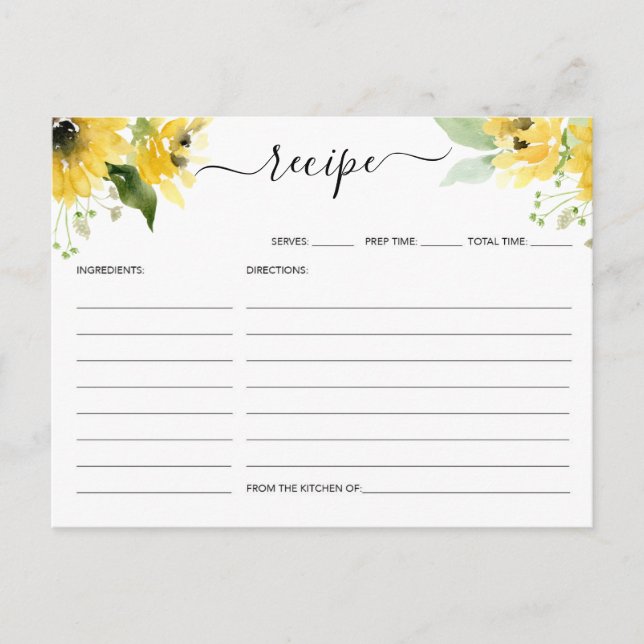 Carte Postale Recette Fête des mariées jardin de tournesol (Devant)