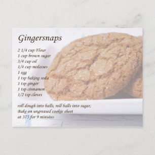 Carte Postale Recette Gingersnaps