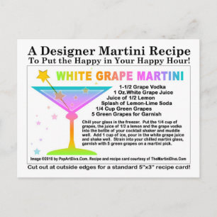 Carte postale Recette Martini au raisin blanc