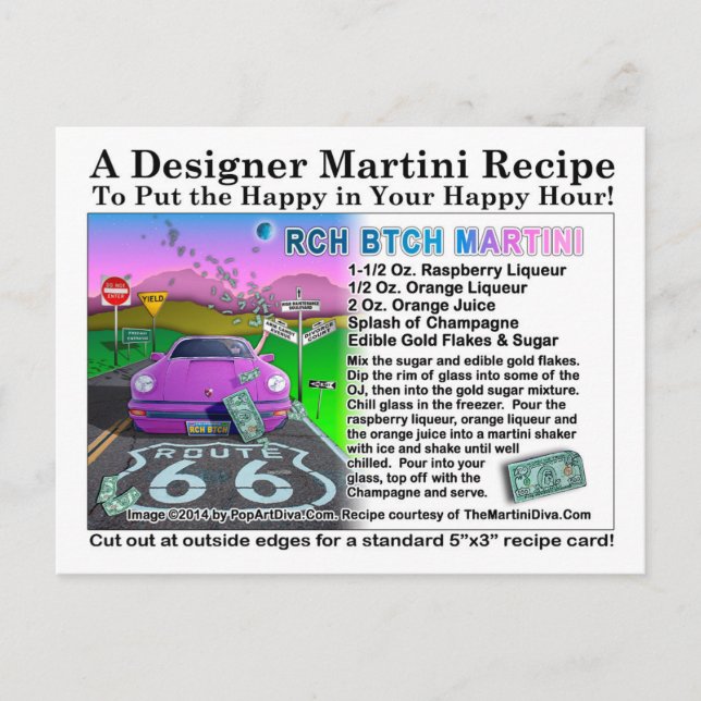 Carte postale Recette Martini BTCH RCH (Devant)