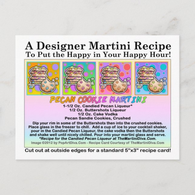Carte postale Recette Martini Cookie Pecan (Devant)
