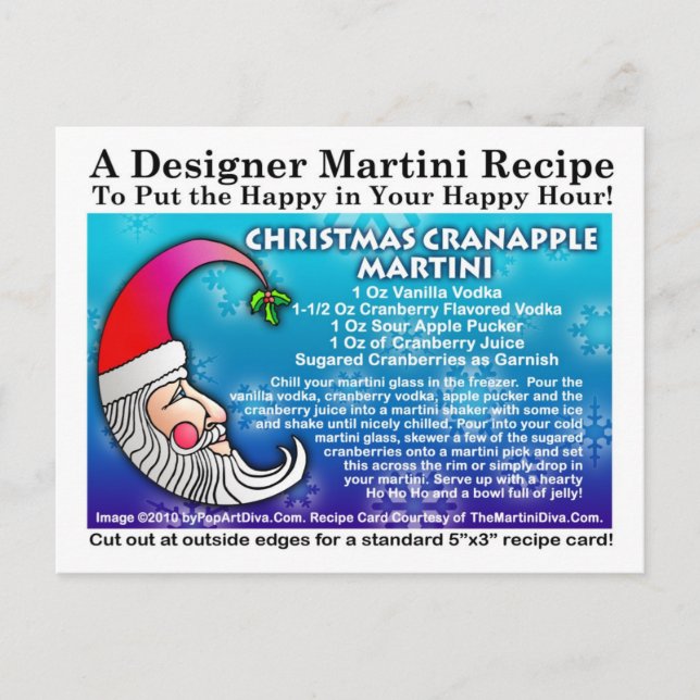 Carte postale Recette Martini crêpe de Noël (Devant)