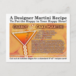 Carte postale Recette Martini gâteau carotte