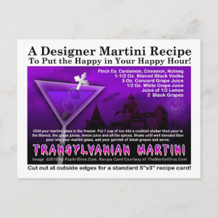 Carte postale Recette Martini Halloween transylvan
