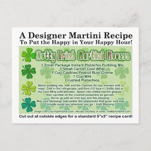 Carte postale Recette Martini Mousse Irlandaise Nu