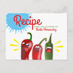 Carte Postale Recette mexicaine de piment de chili du sud-ouest
