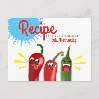 Carte Postale Recette mexicaine de piment de chili du sud-ouest