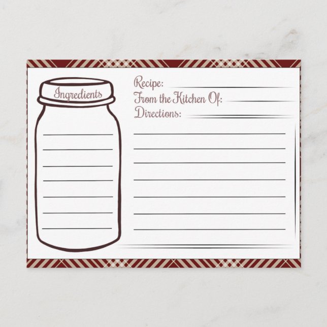 Carte Postale recette mignonne de cuisine (Devant)