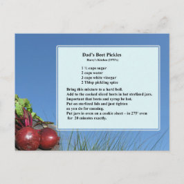 Carte postale Recette Pickles Beet Pickles de papa