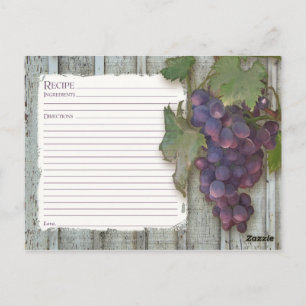 Carte Postale Recette pour partager des raisins de vigne de Fête