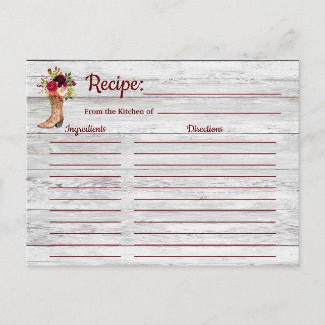 Carte Postale Recette Rustique Marsala Boho Bourgogne Pays Inser (Devant)