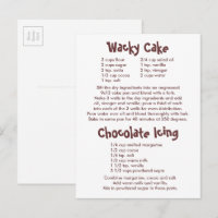 Recettes de gâteau farfelu et de glaçage au chocol