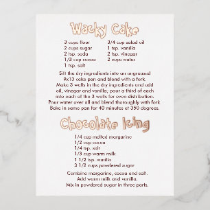 Carte postale Recettes de glaçage au gâteau et au