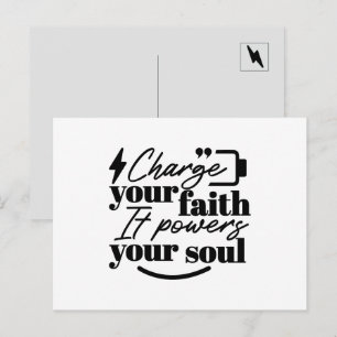 Carte Postale Rechargez Votre Foi – Citation Inspirante Chrétien