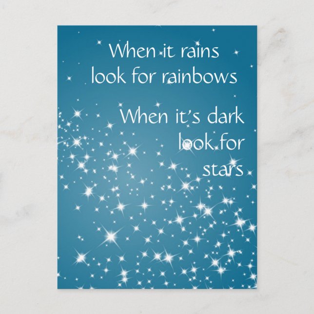 Carte Postale Recherchez les étoiles quand une citation sombre I (Devant)