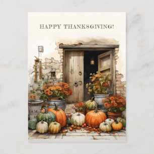 Carte Postale Récolte de Bon thanksgiving citrouille