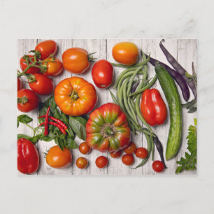 Carte Postale Récolte de légumes et d'herbes