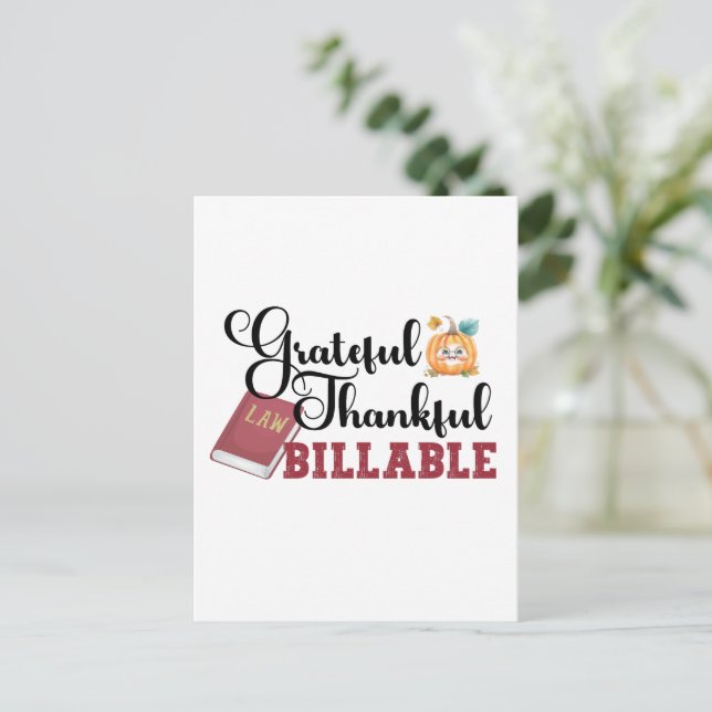 Carte Postale Reconnaissant, Merci, Facturable - Action de grâce (Debout devant)