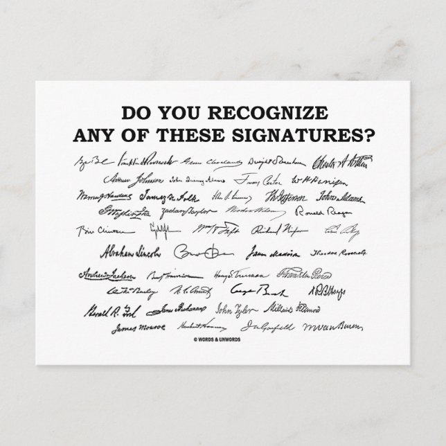 Carte Postale Reconnaissez-Vous L'Une De Ces Signatures ? (Devant)