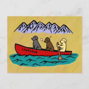 Carte Postale Récupérateurs Canoeing Labrador