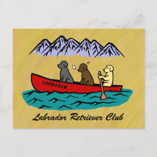Carte Postale Récupérateurs Canoeing Labrador