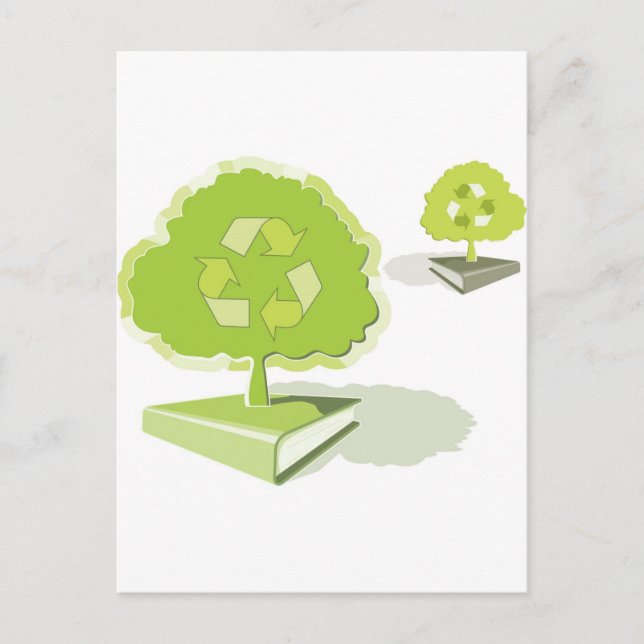 Carte Postale Recyclage du papier ! Sauvez les arbres ! (Devant)