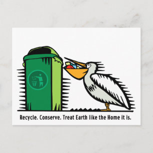 Carte postale : "Recycle, Conserve"