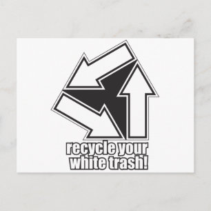 Carte Postale recycler vos déchets blancs en blanc