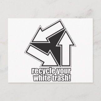 Carte Postale recycler vos déchets blancs en blanc