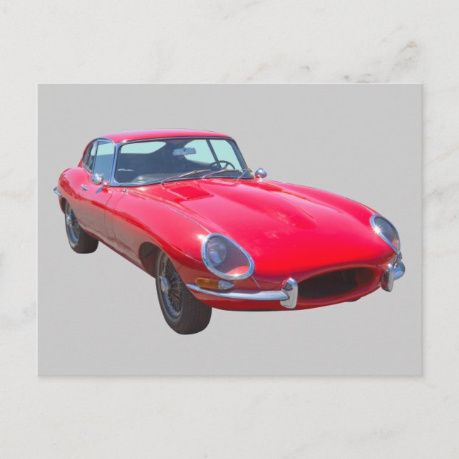 Carte Postale Red 1964 Jaguar XKE Antique Sports Car (Devant)