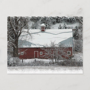 Carte postale Red Barn Christmas