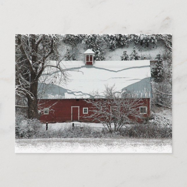Carte postale Red Barn Christmas (Devant)