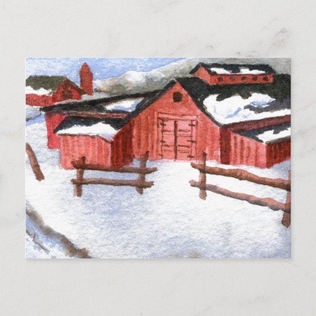 Carte postale "Red Barn" Country Roads (Devant)