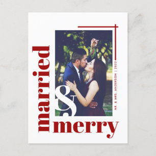 Carte Postale Red Chic Marié et Joyeux Noël photo