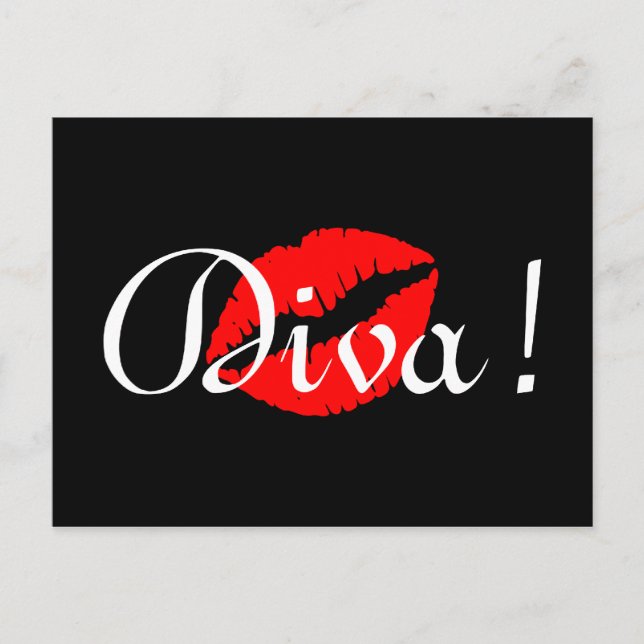 Carte Postale Red Diva Kiss (Devant)