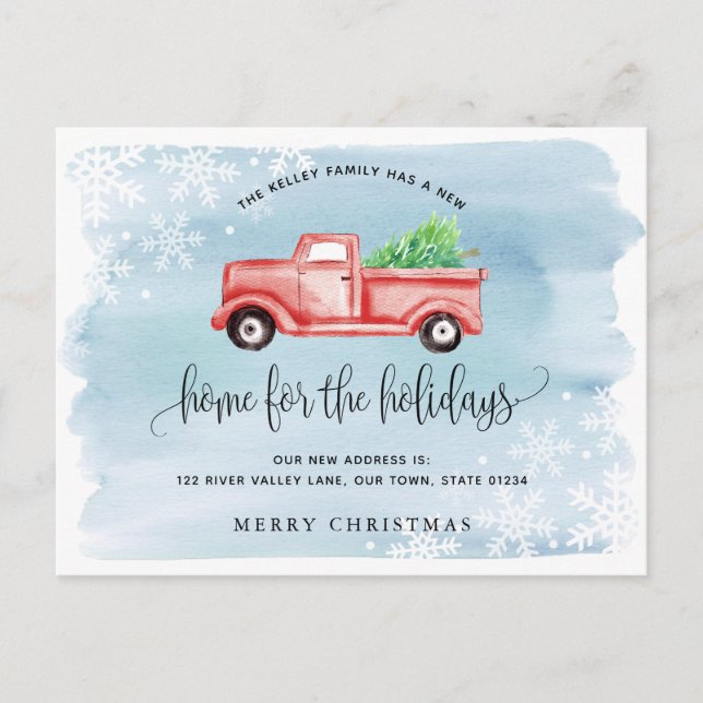 Carte Postale Red Farmhouse Truck Moving Faire-part Holiday (Devant)