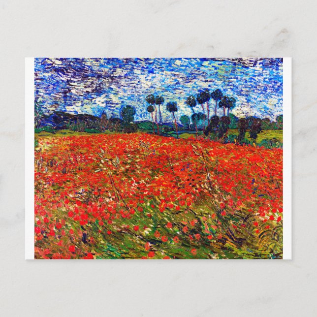 Carte Postale Red Flower Field, Van Gogh (Devant)