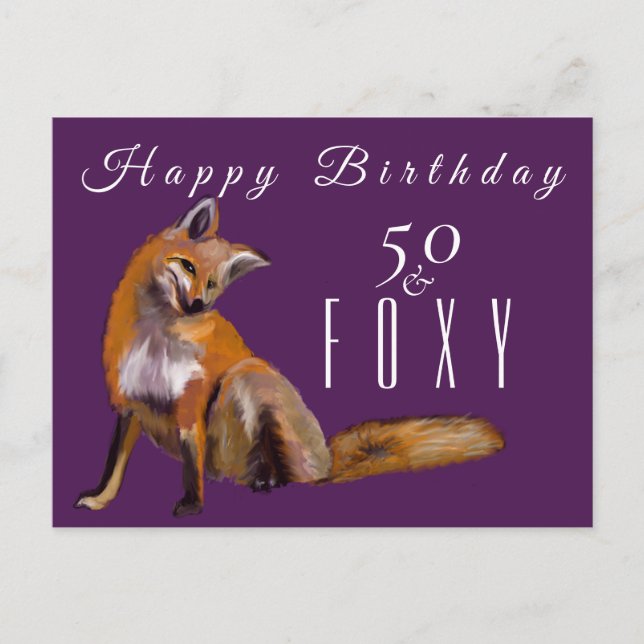 Carte Postale Red fox Joyeux 50anniversaire salutation (Devant)