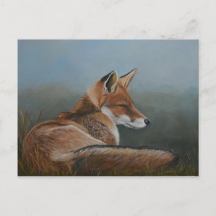 Carte postale Red Fox Lay Low Animal Art
