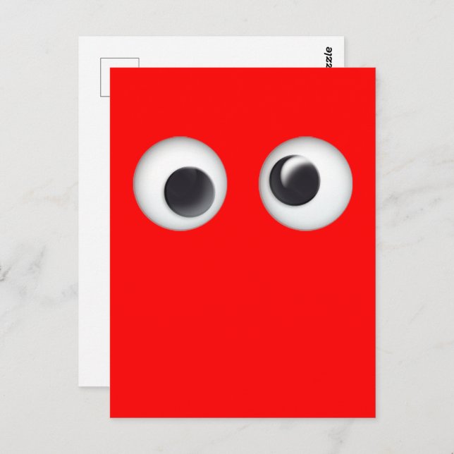 Carte Postale Red Googly Eyes Saint Valentin (Devant / Derrière)