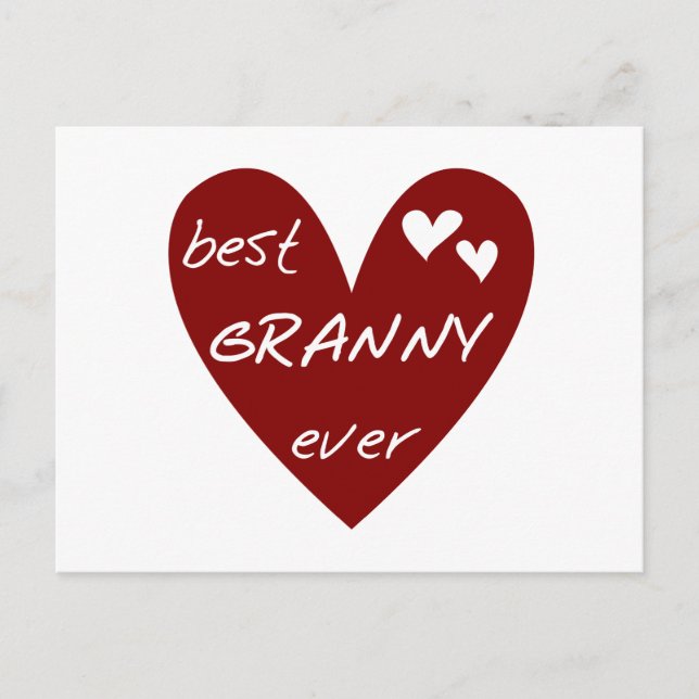Carte Postale Red Heart Best Granny Ever Tshirts et cadeaux (Devant)