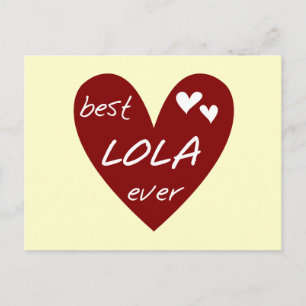 Carte Postale Red Heart Best Lola Ever T-shirts et cadeaux