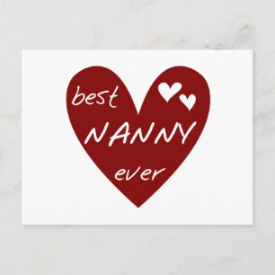 Carte Postale Red Heart Best Nanny Ever T-shirts et cadeaux