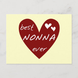 Carte Postale Red Heart Best Nonna Jamais T-shirts cadeaux